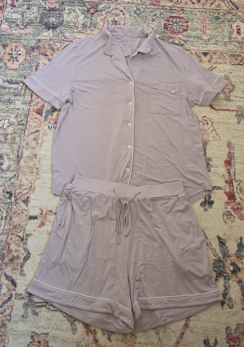 Women's Bamboo Stretch-Knit Short Sleeve Pajama Set Lilac